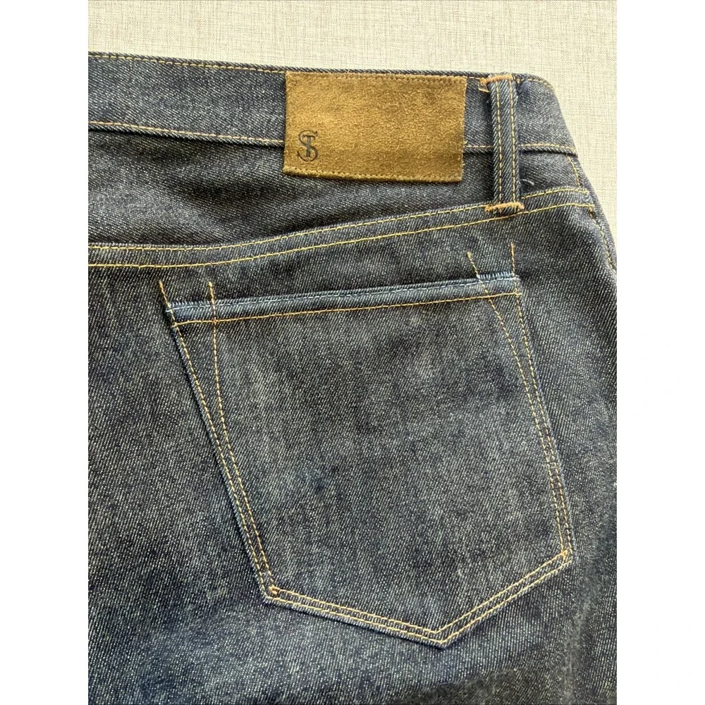 Todd Snyder Selvedge Jeans 34X32 American Denim Button Fly Slim Fit Dark Wash